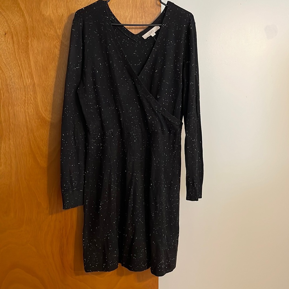 NWT Loft Black Speckled Sweater Dress